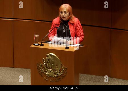 Mexico, Mexique. 07th décembre 2022. 7 décembre 2022, Mexico, Mexique: Le président de la Commission nationale des droits de l'homme, Rosario Piedra Ibarra, comparaît devant les sénateurs au Sénat mexicain de Mexico. Sur 7 décembre 2022 à Mexico, Mexique. (Photo de Luis Barron/Eyepix Group/Sipa USA). Credit: SIPA USA/Alay Live News Banque D'Images