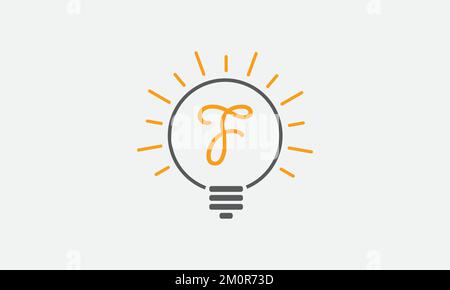 Logo de la lumière électrique et logo de la fibre électrique avec un motif vectoriel de lettre d'ampoule d'éclairage et logo vectoriel d'ampoule en ligne. Symbole d'ampoule IDEA Illustration de Vecteur