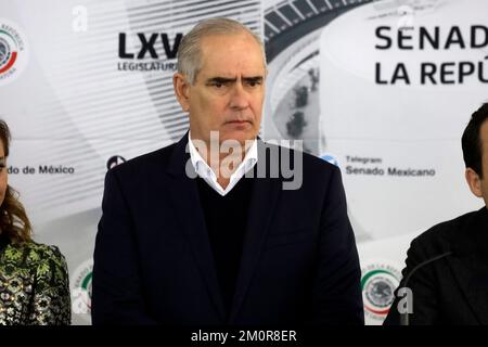 Mexico, Mexique. 07th décembre 2022. 7 décembre 2022, Mexico, Mexique: Le coordinateur du parti Accion Nacional, Julen Rementeria, lors de la conférence de presse au Sénat de la République à Mexico. Sur 7 décembre 2022 à Mexico, Mexique. (Photo de Luis Barron/Eyepix Group/Sipa USA). Credit: SIPA USA/Alay Live News Banque D'Images