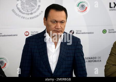 Mexico, Mexique. 07th décembre 2022. 7 décembre 2022, Mexico, Mexique: Le coordinateur du parti révolutionnaire institutionnel, Miguel Angel Osorio Chong, lors de la conférence de presse au Sénat de la République à Mexico. Sur 7 décembre 2022 à Mexico, Mexique. (Photo de Luis Barron/Eyepix Group/Sipa USA). Credit: SIPA USA/Alay Live News Banque D'Images