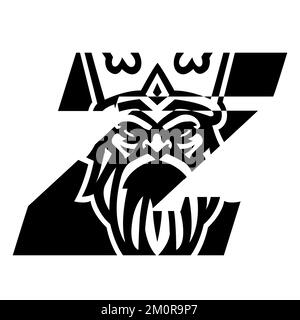 Zeus dieu foudre mascotte jeu logo design vecteur modèle.EPS 10 Illustration de Vecteur