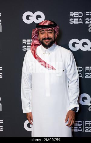 Djeddah, Arabie Saoudite, sur 7 décembre 2022. L'acteur saoudien Yasser Al Saggaf arrive au GQ Dinner, dans le cadre du Festival international du film de la mer Rouge, à Djeddah, en Arabie Saoudite, sur 7 décembre 2022. Photo de Balkis Press/ABACAPRESS.COM Banque D'Images