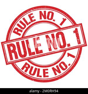 RÈGLE NO 1 texte écrit mot sur timbre rond rouge Banque D'Images