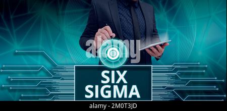 Écriture de texte affichant six Sigma. Techniques de gestion des idées commerciales pour améliorer les processus métier Banque D'Images