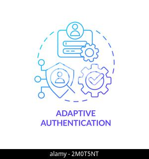 Icône de concept de gradient bleu pour l'authentification adaptative Illustration de Vecteur