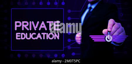 Inspiration montrant le signe de l'éducation privée. Idée d'entreprise appartenant à une personne ou à un groupe particulier Banque D'Images