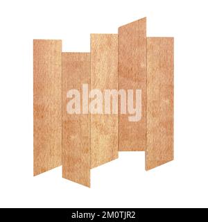 Planches en bois isolées sur fond blanc. 3d rendu Banque D'Images
