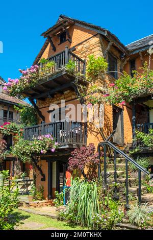 Népal, Nuwakot, hôtel écologique la célèbre ferme, rénové dans une ancienne ferme Banque D'Images