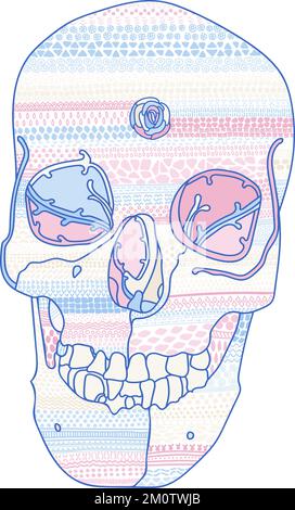 Crâne vectoriel de couleur pastel Illustration de Vecteur