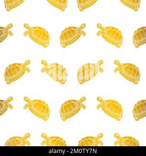 Motif sans couture Vector Tortoise Gold Illustration de Vecteur