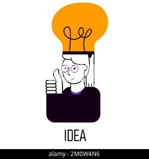 Illustration vectorielle. Les employés de bureau créent de nouvelles idées innovantes pour la croissance de l'entreprise. Nouvelles stratégies professionnelles Illustration de Vecteur