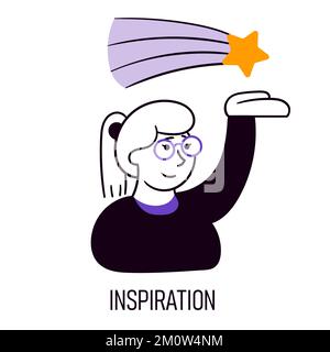 Inspiration professionnelle. Illustration vectorielle. Employés générant de nouvelles idées, travaillant sur des innovations, stratégies réussies Illustration de Vecteur