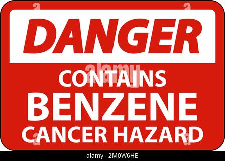 Danger contient un signe de benzène sur fond blanc Illustration de Vecteur