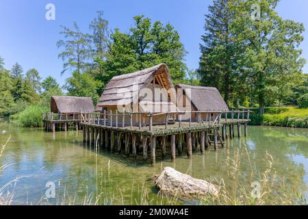 Les célèbres maisons en paille de Bally Park Schönenwerd, Suisse Banque D'Images