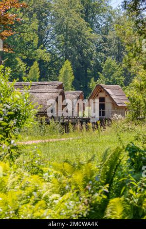 Les célèbres maisons en paille de Bally Park Schönenwerd, Suisse Banque D'Images