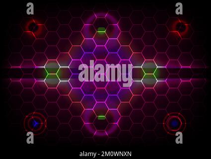 Saison célébration résumé arrière-plan ruche nid d'abeilles technologie de lumière numérique modèle de connexion modèle toile de fond illustration vectorielle Illustration de Vecteur