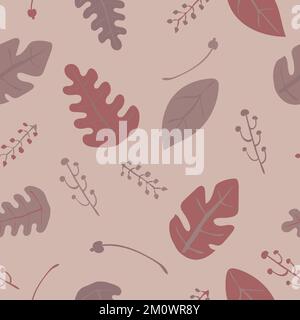 Les feuilles et les branches des plantes sont le vecteur d'un motif sans couture Illustration de Vecteur