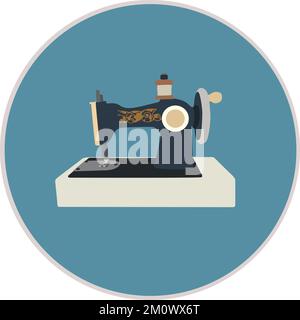 Ancienne illustration vectorielle de machine à coudre Illustration de Vecteur