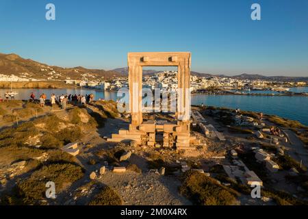 Temple d'Apollon, Cyclades, ville de Naxos, Grèce, Europe Banque D'Images