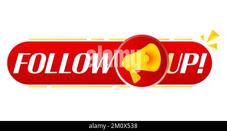 Mégaphone avec suivi sur fond blanc. Bannière mégaphone. Conception Web. Vecteur Illustration de Vecteur