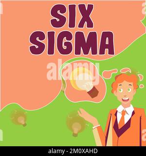 Inspiration montrant le signe six Sigma. Techniques de gestion de la vue d'ensemble de l'entreprise pour améliorer les processus métier Banque D'Images