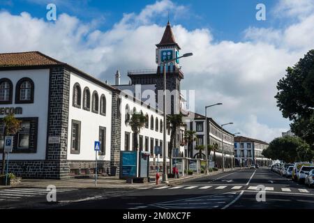 La ville historique de Ponta Delgada, île de Sao Miguel, Açores, Portugal, Europe Banque D'Images