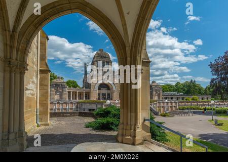 Cimetière de Prague, Stuttgart-Mitte, Celebration Hall, crématorium, Bade-Wurtemberg, Allemagne, Europe Banque D'Images