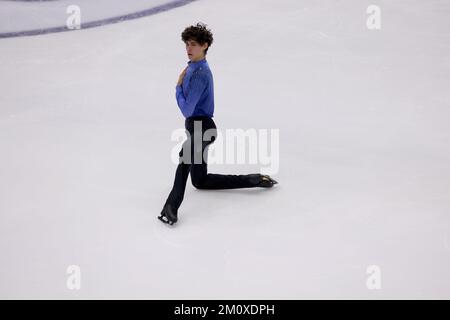 Palavela, Turin, Italie, 08 décembre 2022, Nikolaj Memola (Italie - jeunes hommes) lors de la finale du Grand Prix de patinage 2022 de l'UIP - Sports sur glace Banque D'Images