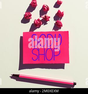 Écriture affichant le texte Body Shop. Mot pour un atelier où les carrosseries automobiles sont fabriquées ou réparées Banque D'Images