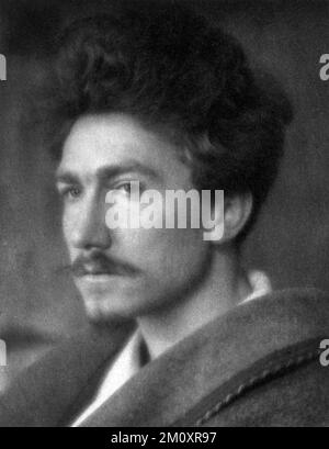 Ezra Pound, Ezra Weston Loomis Pound (1885 – 1972) poète et critique américain, figure majeure du mouvement de poésie moderniste précoce, et collaborateur fasciste en Italie pendant la Seconde Guerre mondiale Banque D'Images