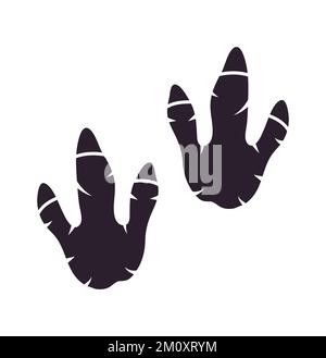 Vecteur d'empreinte de dinosaure de Tyrannosaurus. Paléontologie, histoire vintage. Illustration des traces de dinosaures en paléontologie. Illustration de Vecteur