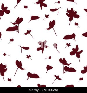 Motif sans couture vectoriel de fleurs rose foncé Illustration de Vecteur