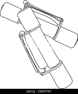 Illustration vectorielle de l'ensemble de haltères souples, ligne noire isolée Illustration de Vecteur