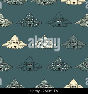 Motif vectoriel sans couture pour chiens dessinés à la main Illustration de Vecteur