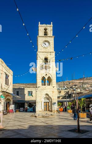 Manara Clock Tower dans le centre-ville de Naplouse, Cisjordanie, Palestine. Banque D'Images