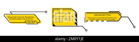 Collection de bandeaux technologiques modernes de style cyber-punk. Badges technologiques futuristes. Illustration de Vecteur