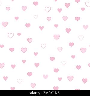 Motif sans couture vectoriel coeurs roses Illustration de Vecteur