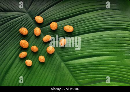 Arachides frites japonaises biologiques - Arachis hypogaea Banque D'Images