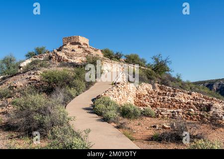 Monument national de Tuzigoot, Pueblo Hilltpop antique, peuples de Sinagua, AZ, États-Unis, Par Dominique Braud/Dembinsky photo Assoc Banque D'Images