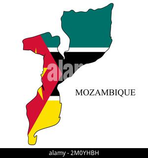 Illustration vectorielle de la carte du Mozambique. Économie mondiale. Pays célèbre. Afrique de l'est. Afrique. Illustration de Vecteur