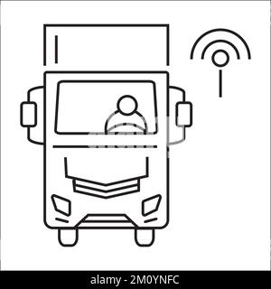 Connexion chariot et satellite. Illustration du vecteur d'icône de ligne fine Illustration de Vecteur