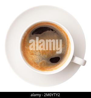 Vue de dessus sur une tasse de café noir americano Banque D'Images