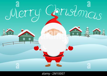 Carte de vœux de Noël. Style de dessin animé. Illustration vectorielle. Illustration de Vecteur