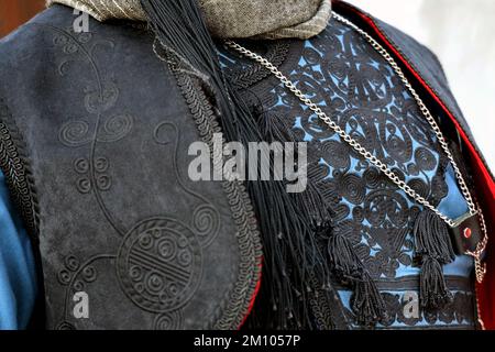 Turquie, Mugla, festival culturel local Mentese folklore (efe zeybek) vêtements pour hommes et femmes Banque D'Images