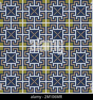 Motif brodé palestinien traditionnel sans coutures. Arrière-plan répétable. Idéal pour le design en tissu, le papier peint, l'emballage et l'impression textile. Illustration de Vecteur