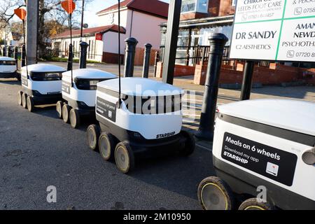 Coop livraison de produits d'épicerie robots livrant des produits d'épicerie à Adel, Leeds. - Un essai de 3 mois. Banque D'Images