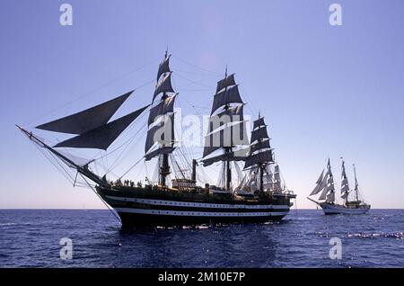 Grand navire italien Amerigo Vespucci, 2007 Banque D'Images