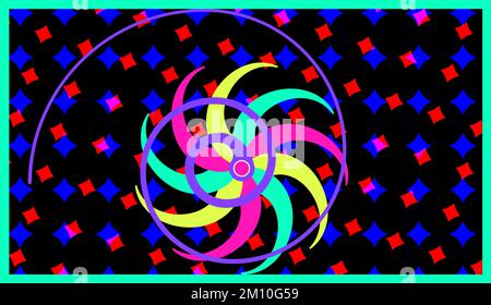 Arrière-plan vectoriel abstrait et coloré avec effet psychédélique Illustration de Vecteur