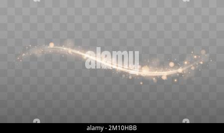 Lignes magiques brillantes. Effet de lumière vecteur à onde de traînée lumineuse. Illustration vectorielle Illustration de Vecteur