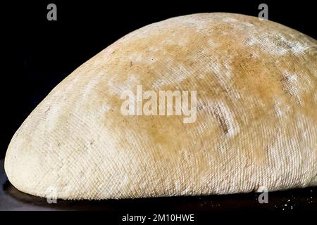 Fromage maison du lait des vaches et des moutons qui se broutent dans les montagnes Banque D'Images